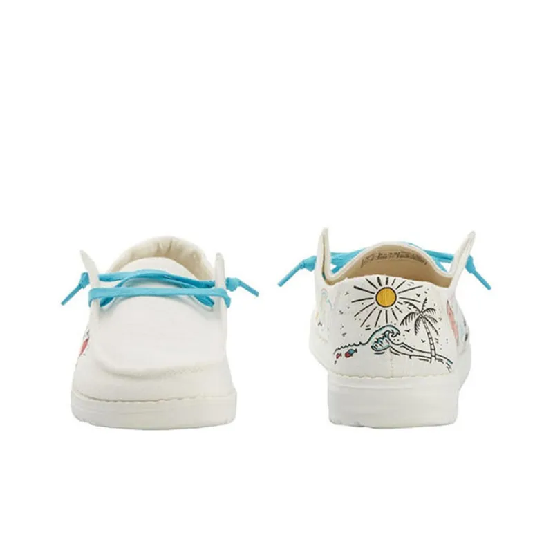 Heydude Women's Casual Shoes Women's Low-Top White Graffiti-4
