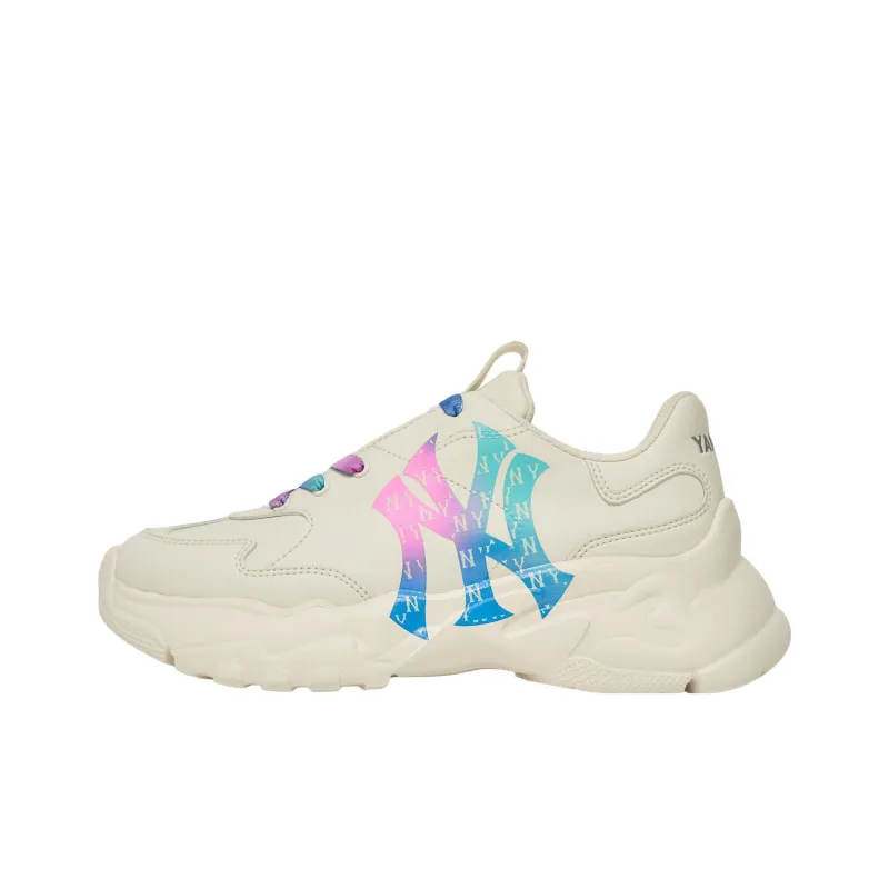 MLB Big Ball Chunky Durable Breathable Low Top Chunky Sneakers Unisex Ecru Multicolor-0
