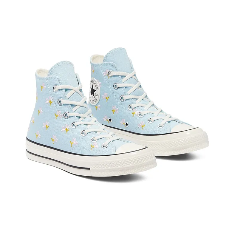 Converse Women's Chuck 70 High 'Embroidered Floral Print Chambray Blue' Women's-2