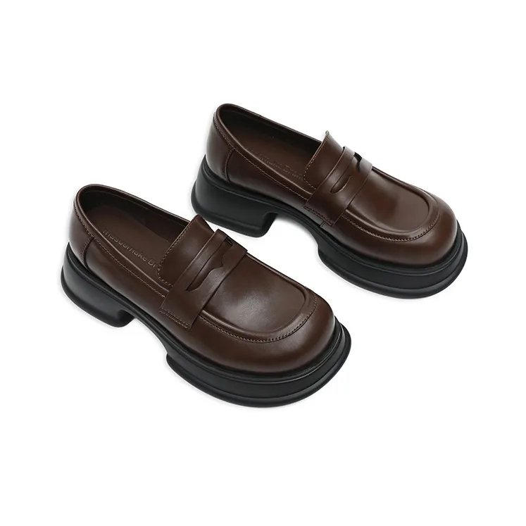 MASOOMAKE Loafers Women's Low Top Black/Ecru/Brown-18