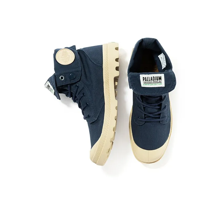 Palladium Baggy Organic Wear-Resistant High-Top Canvas Shoes Unisex Indigo-3