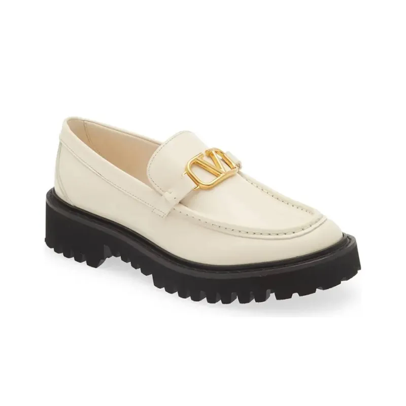Valentino VLogo Signature Loafers Women's Ecru-3