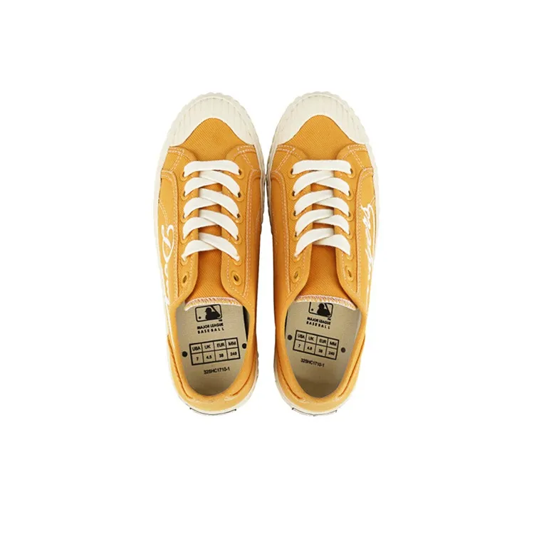 MLB Playball New Chunky Anti-Slip And Wear-Resistant Lightweight Low-Top Canvas Shoes Unisex Yellow-3
