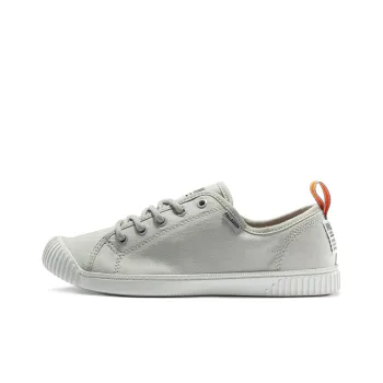 Palladium Easy Lace Anti Slip And Wear Resistant Breathable Low Top Canvas Shoes Women's Light Gray