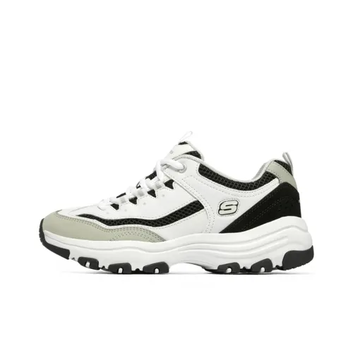 Skechers ARCH FIT D'LITES Chunky Sneakers Women's Low-Top White/Grey/Black