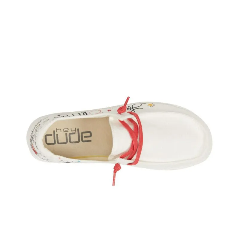 Heydude Women's Casual Shoes Women's Low-Top White Graffiti-2