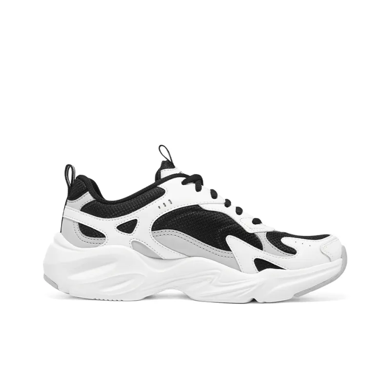 Skechers D'LITES Cushioned Wear-Resistant Support Low-Top Chunky Sneakers Women's White Black-1