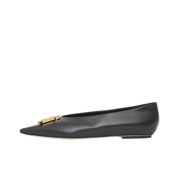 Burberry Motif Point-toe Ballerina Flat Black Monogram Women's