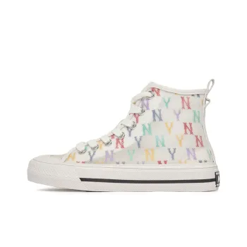 MLB Playball Canvas Shoes Unisex High Top White/Multicolor Color