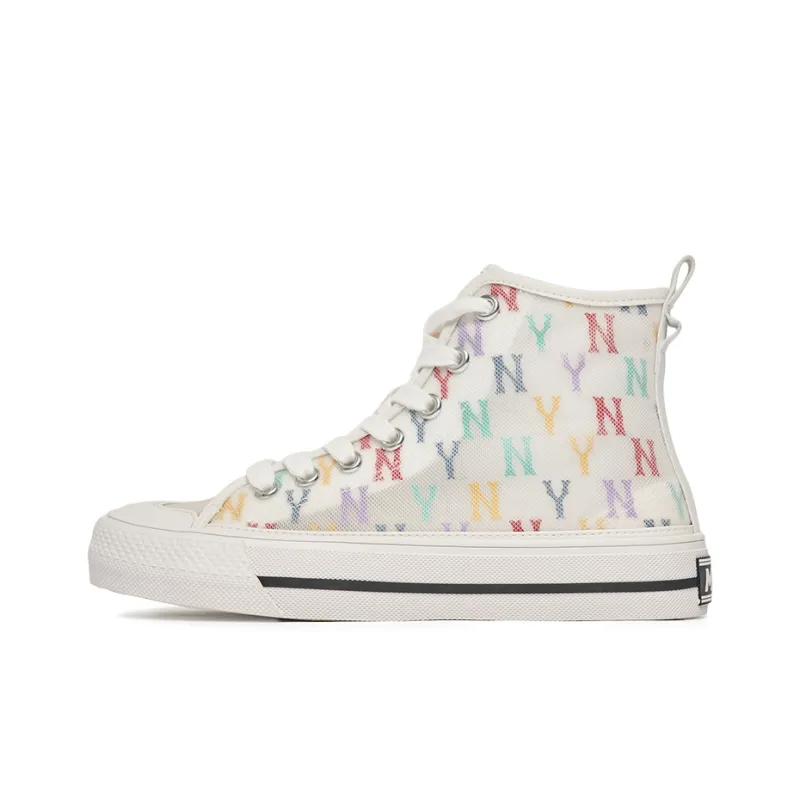 MLB Playball Canvas Shoes Unisex High Top White/Multicolor Color-0