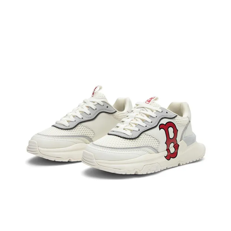 MLB Chunky Runner Boston Red Sox Anti Slip Wear Resistant Low Top Double Layer Chunky Sneakers Unisex Ivory-2