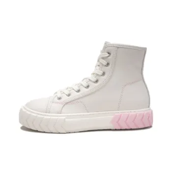 Both Anti Slip Wear Resistant High Top Canvas Shoes Women's Pink White