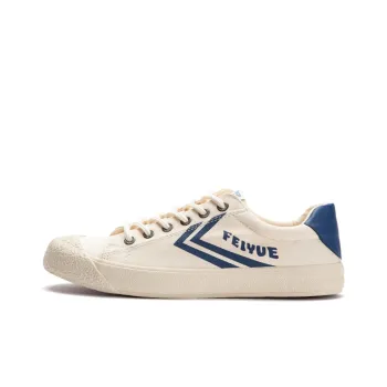 Feiyue Abrasion Resistant Breathable Low Top Canvas Shoes Unisex Beige Blue