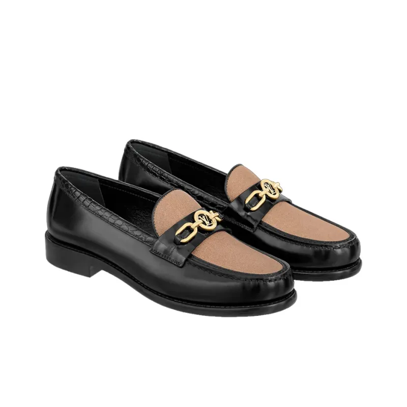LOUIS VUITTON Lv Chess Loafers 'Black Brown' Women's-3