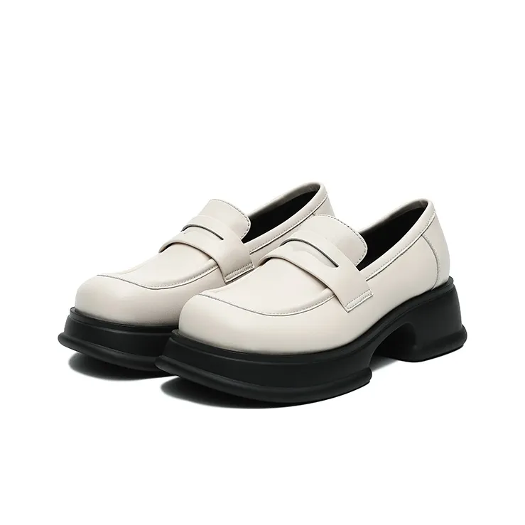 MASOOMAKE Loafers Women's Low Top Black/Ecru/Brown-9