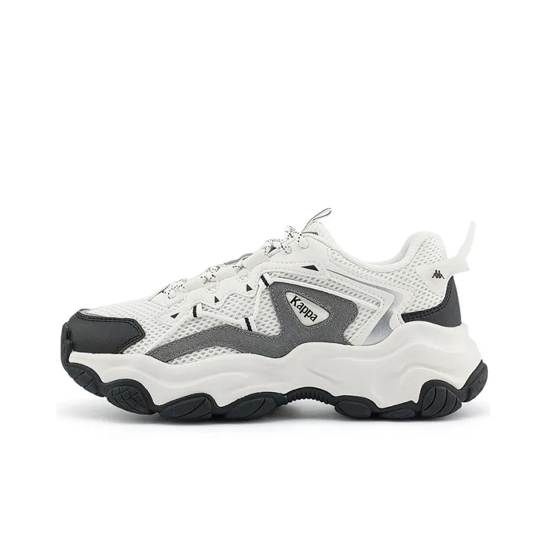 Kappa Low Top Chunky Sneakers Unisex White Black Frost Gray-0