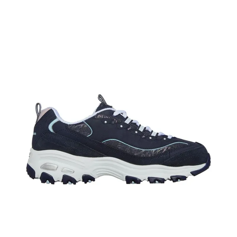 Skechers D'Lites Sparkling Rain Abrasion-Resistant Low-Top Chunky Sneakers Women's Marine Blue-1