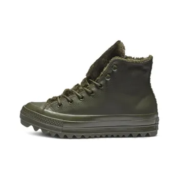 Converse Ctas Lift Ripple Hi Non-slip Lightweight High-Top Canvas Shoes Women's Army Green
