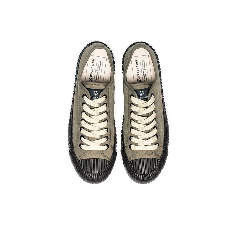 Excelsior Canvas Shoes Unisex Low-Top Smoke Green-3