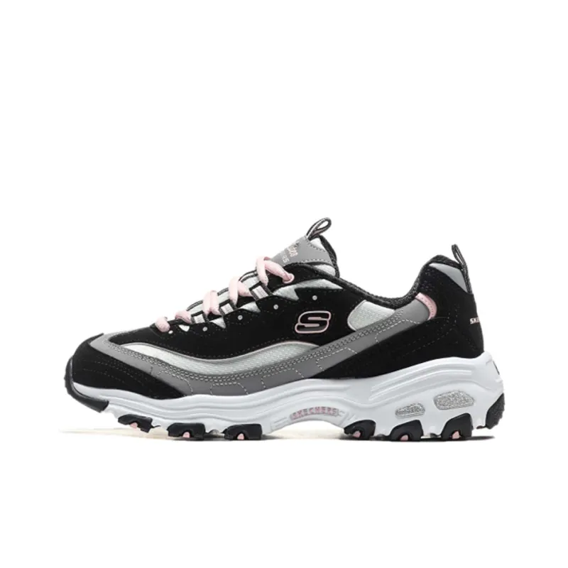 Skechers D'Lites 1.0 Chunky Sneakers Women's Low Top Black/Gray-0