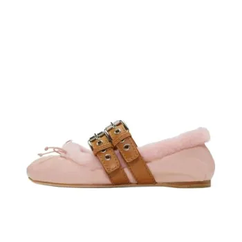 MIU MIU Flat Shoes Women's Pink Brown