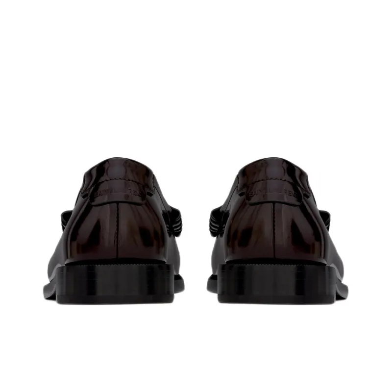 SAINT LAURENT High-shine Leather Loafers-4