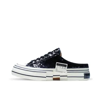 VESSEL G.O.P Slip On 'Racer Pointy' Canvas Shoes Unisex Black Silver