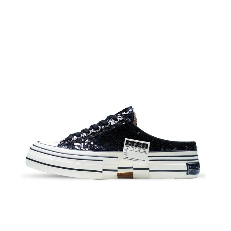 VESSEL G.O.P Slip On 'Racer Pointy' Canvas Shoes Unisex Black Silver-0