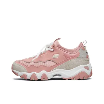 Skechers D'LITES 2.0 Cushioning Anti-Slip And Wear-Resistant Low-Top Chunky Sneakers Women's Pink Gray