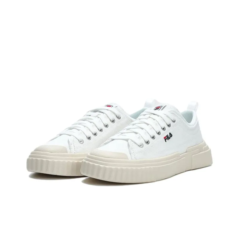 FILA LOOP Anti Slip And Wear Resistant Lightweight Cushioning Low Top Canvas Shoes Men's Sail White-1