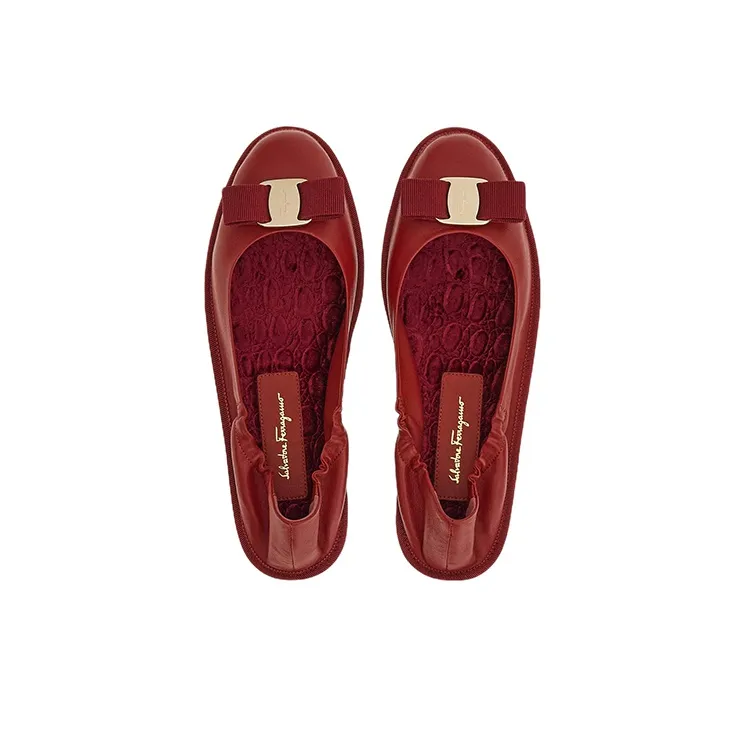 FERRAGAMO Varina Flat Shoes Women's Red-2