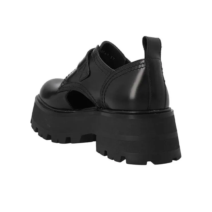 Alexander McQueen Buckle Detailed Loafers 'Black' Women's-3
