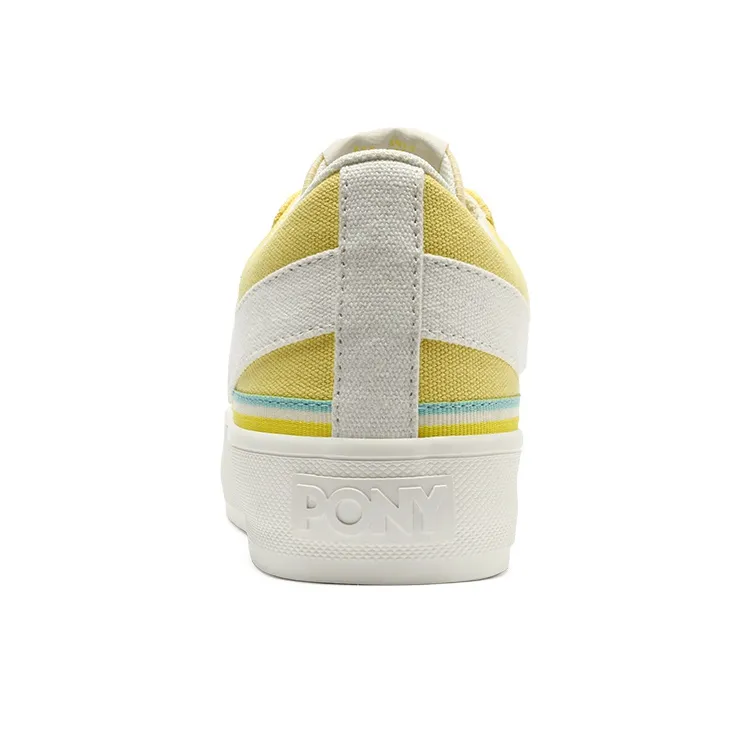 Pony Canvas Shoes Women's Low-Top Lemon Yellow-4