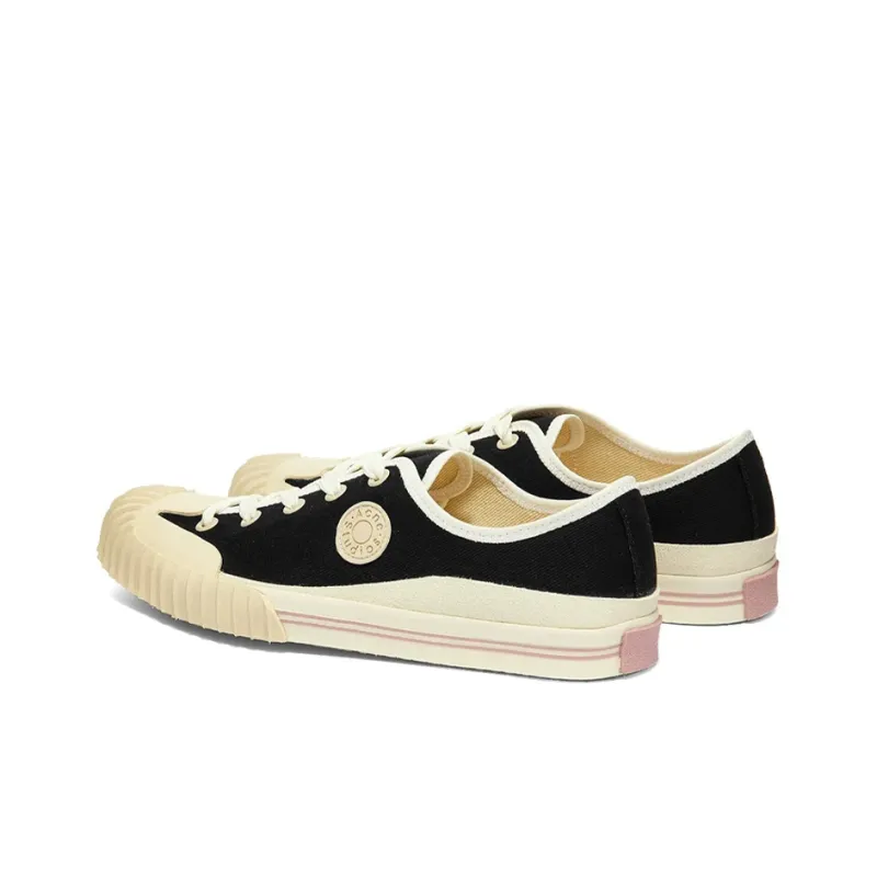 Acne Studios Slip Resistant Abrasion Resistant Shock Absorbers Low Top Canvas Shoes Men's Black-3