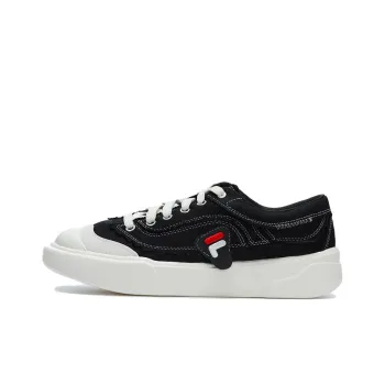 FILA FUSION CURVE Curve Anti Slip And Wear Resistant Lightweight Low Top Canvas Shoes Women's Black White