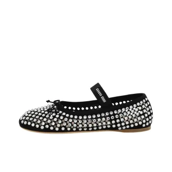 MIU MIU Ballerinas Black Satin