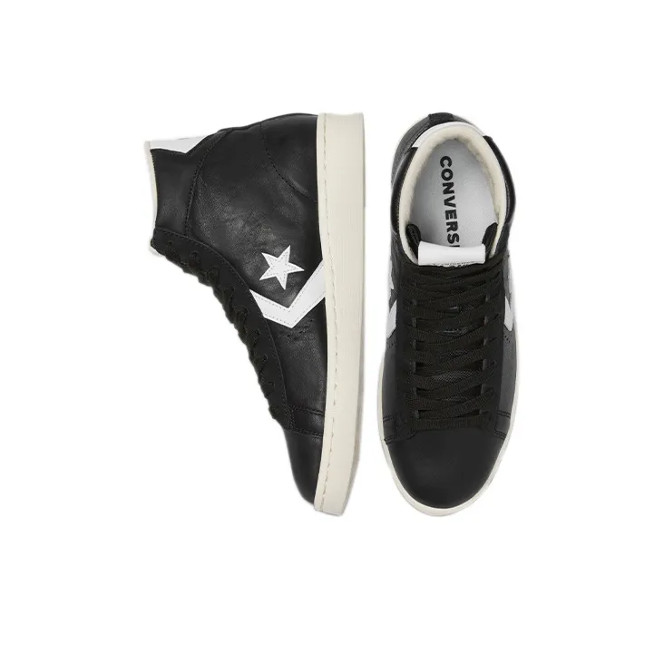 Converse Pro Leather Mid Canvas Shoes Black/White-3