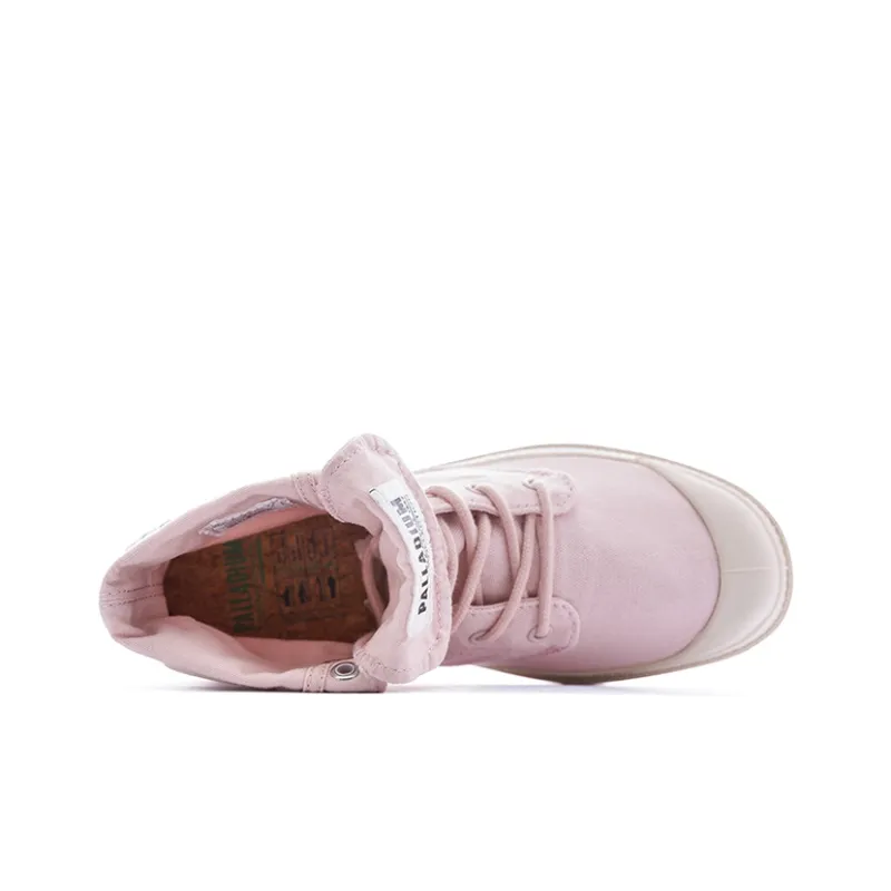 Palladium Baggy Organic Wear Resistant High Top Canvas Shoes Unisex Light Pink-4