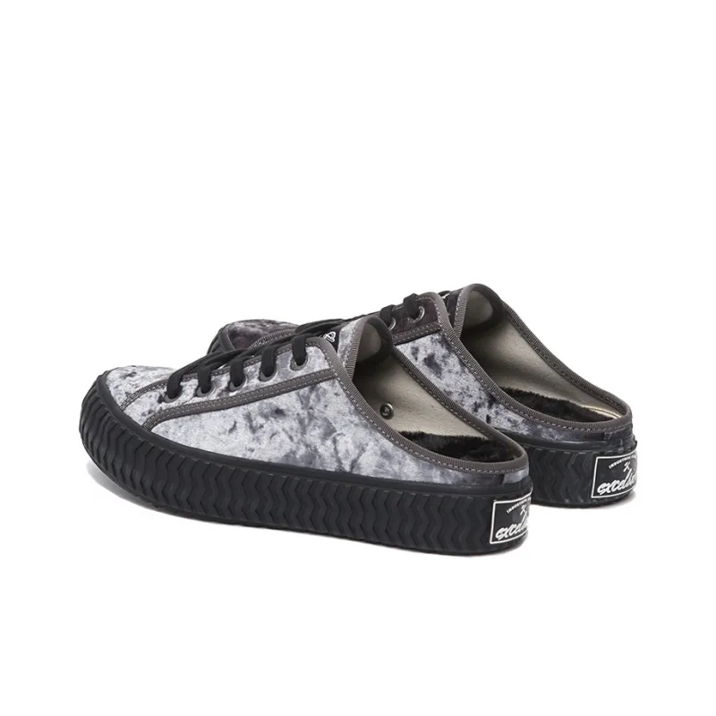 EXCELSIOR BOLT VELVET Slip Resistant Lightweight Height Increasing Low Top Canvas Shoes Unisex Charcoal Silver-2