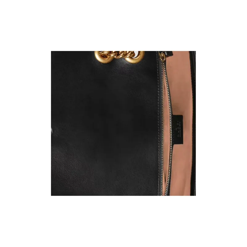 GUCCI GG Marmont Quilted Leather Crossbody Bag, Shoulder Bag Women's Black-6