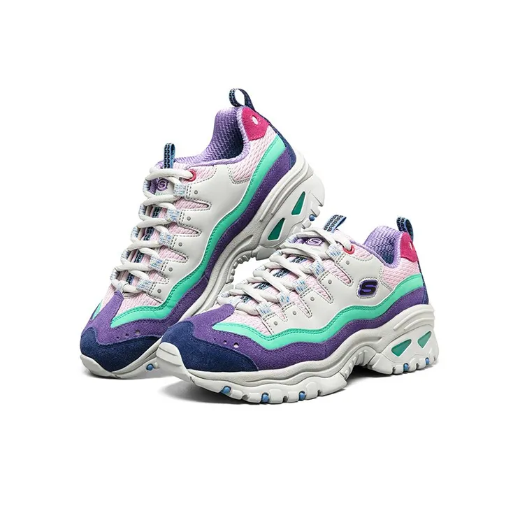 Skechers Energy Cushioning Anti-Slip And Wear-Resistant Low-Top Chunky Sneakers Women's Purple-2