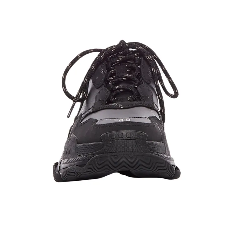 Balenciaga Triple S AllOver Logo Black Grey Leather Free-2