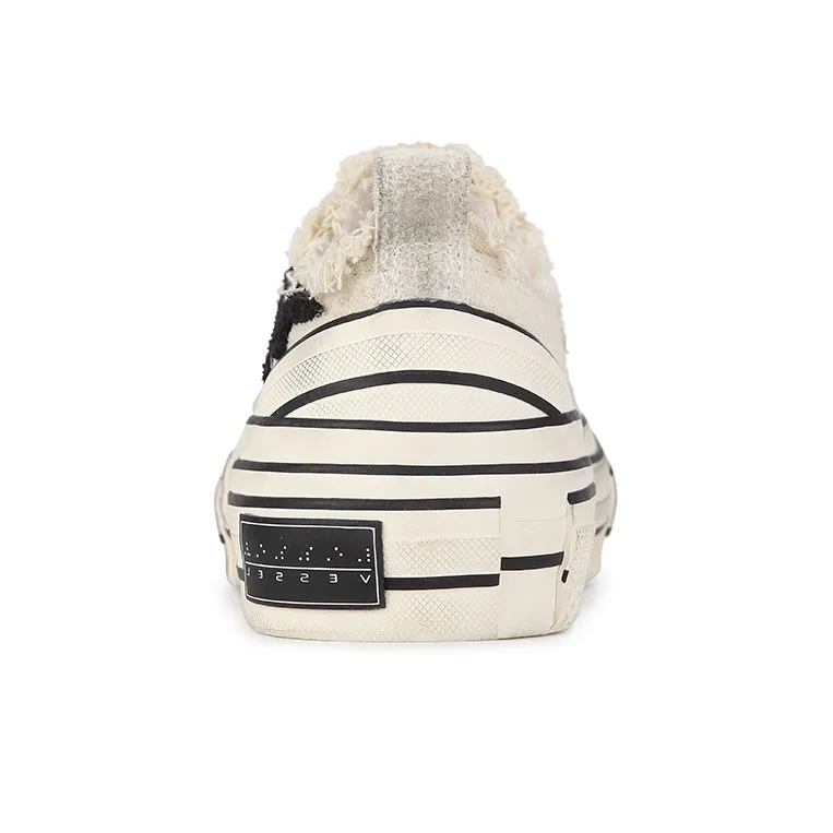 XVESSEL Canvas Shoes Unisex Low Top Black/White-2