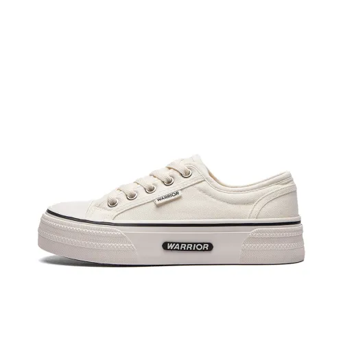 WARRIOR Canvas Shoes Women's Low-Top Beige/White