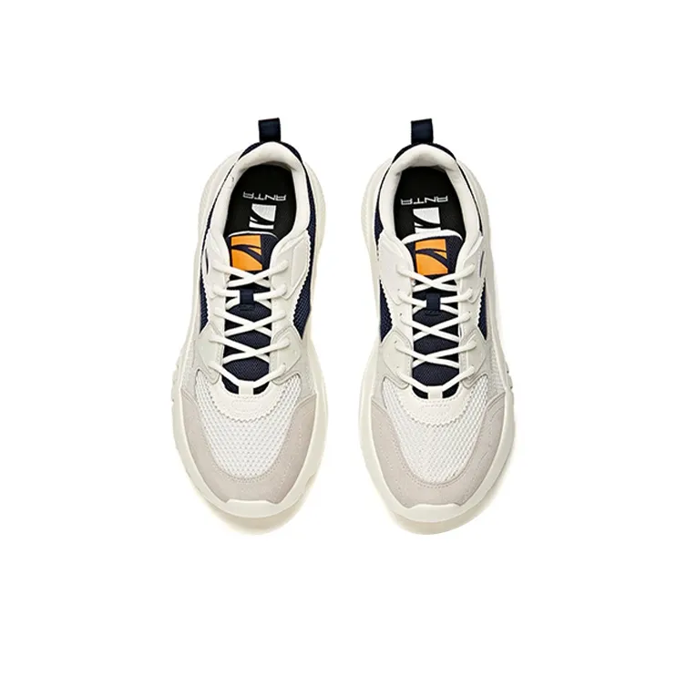 Anta Life Collection Cushioning Anti-Slip Wear-Resistant Breathability Low-Top Chunky Sneakers Men's Blue White Gray-3