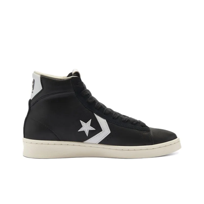Converse Pro Leather Mid Canvas Shoes Black/White-1