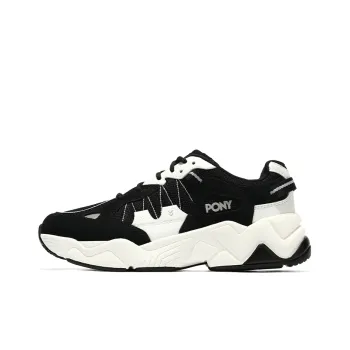 Pony Chunky Sneakers Women's Low Top Black White