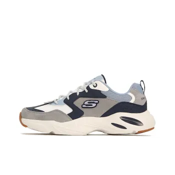 Skechers Non slip Lightweight Low Top Chunky Sneakers Men's Blue Gray Patchwork