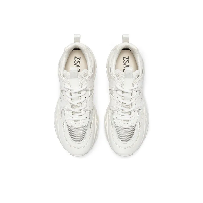ZSAZSAZSU Chunky Sneakers Women's Low-Top White/Purple-3