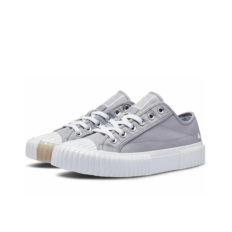 NPC x Kappa Anti-Slip Wear-Resistant Low-Top Canvas Shoes Unisex Gray White-3
